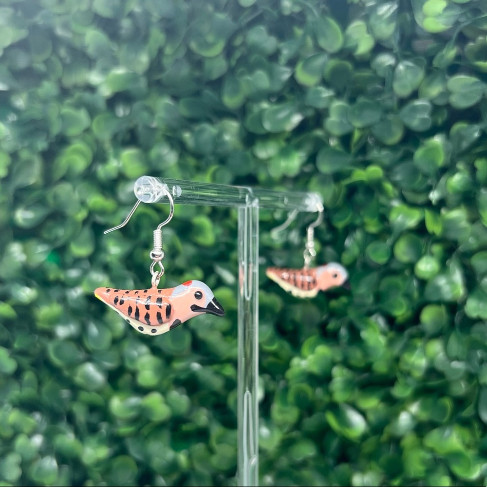 Northern flicker bird earrings